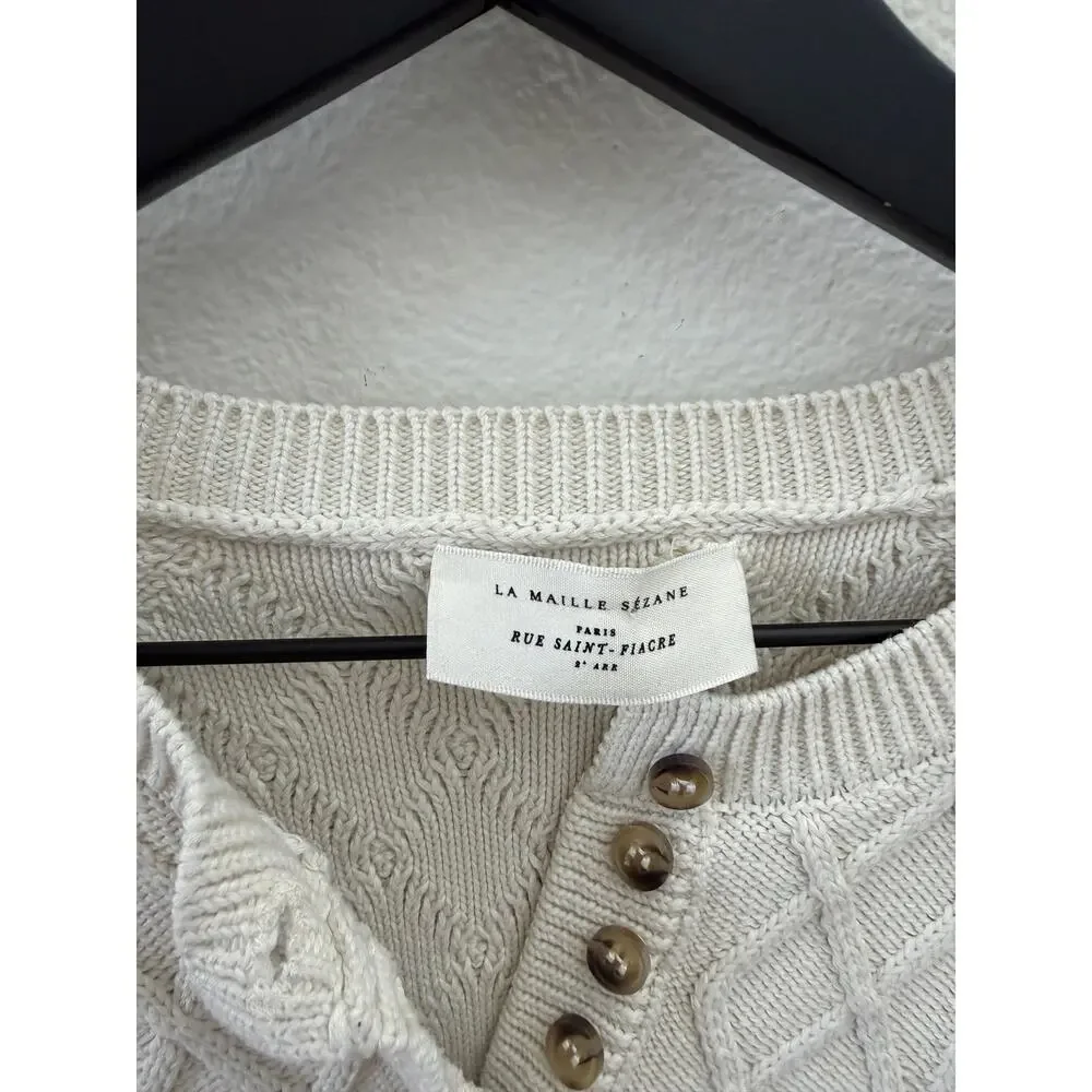 Sezane Bree Jumper in Cream size M - Picture 3 of 10
